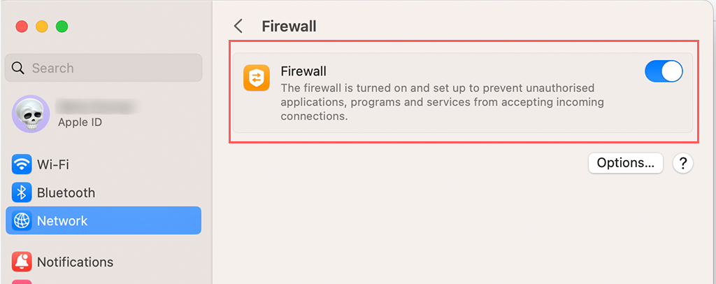 Bagaimana Cara Memperbaiki Kesalahan ERR_INTERNET_DISCONNECTED? (9 Metode) 10 Deactivate Firewalls in mac