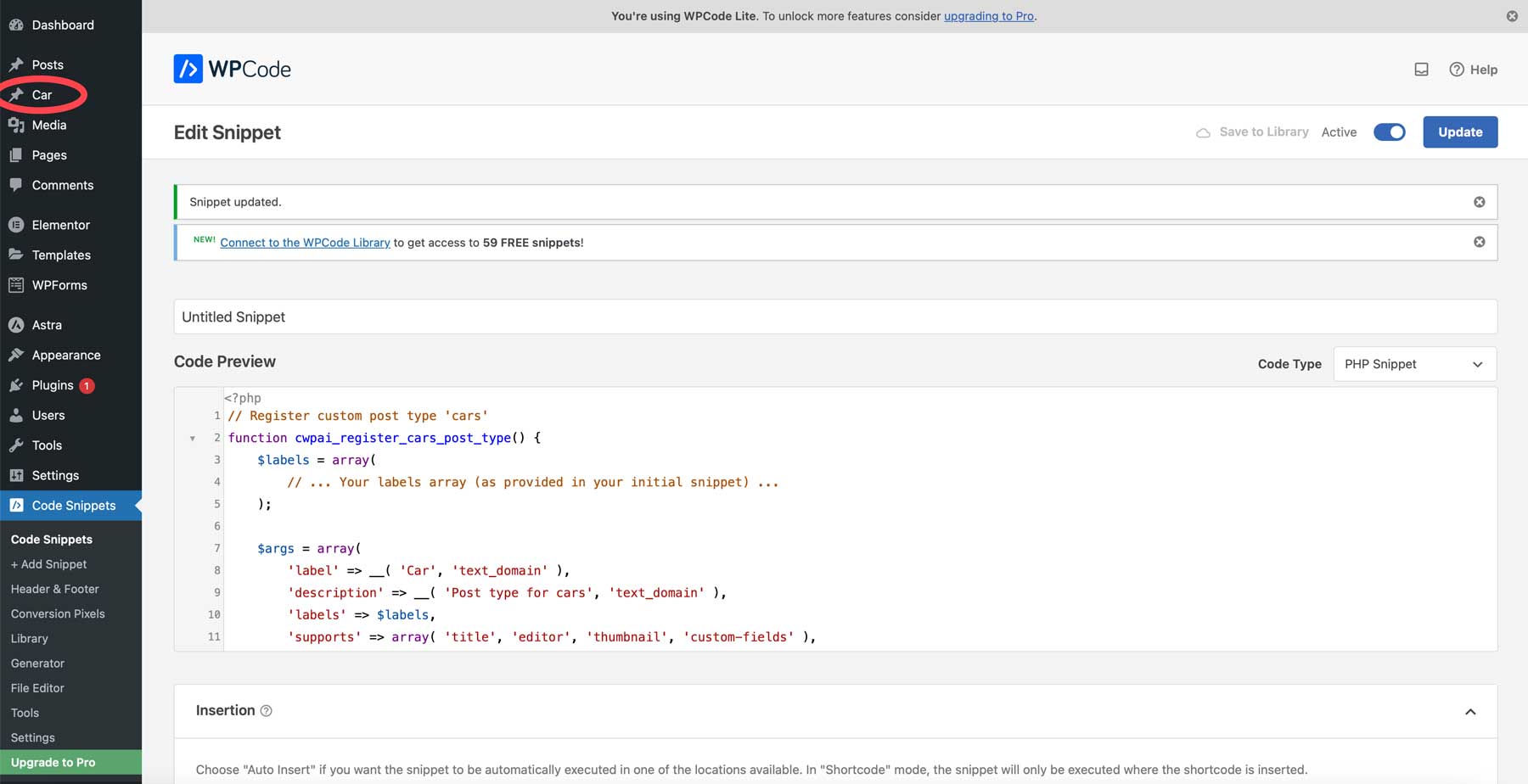 รหัสใน WordPress ด้วย AI