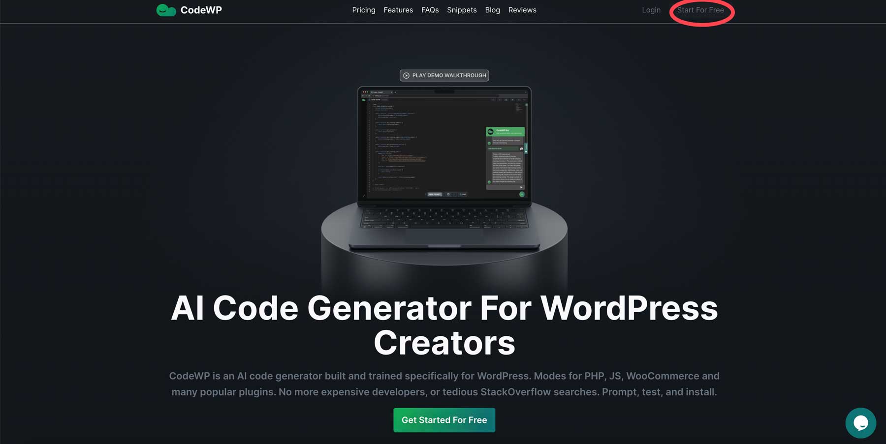 สร้างบัญชี CodeWP