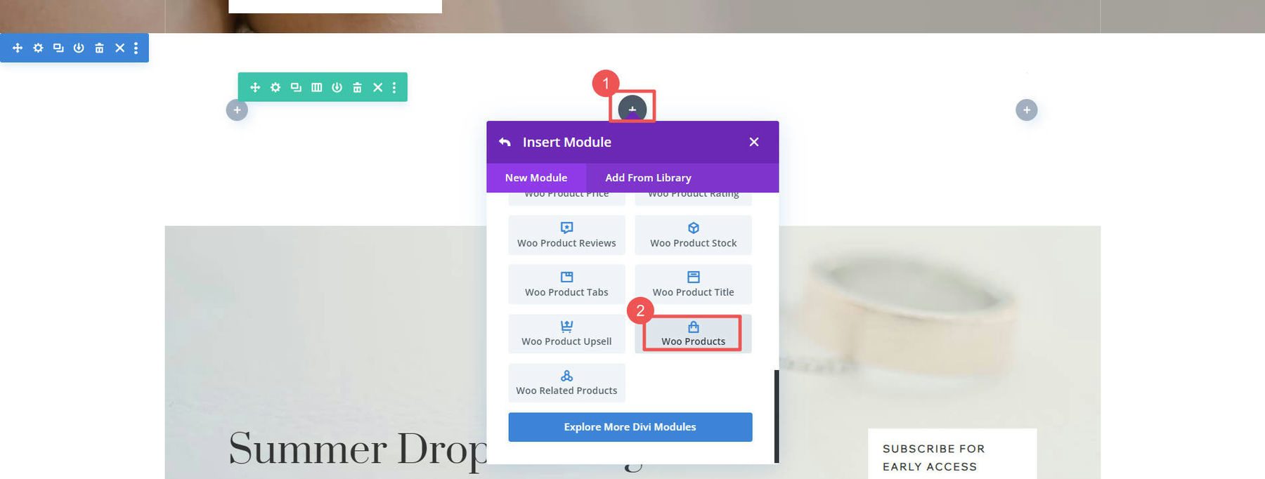 使用 Divi 将产品发送到页面 - 步骤 6-7