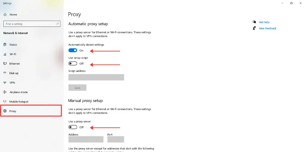 Cum să remediați eroarea ERR_CONNECTION_RESET în Chrome? (8 metode) 4 Disabling Proxy Settings in Windows