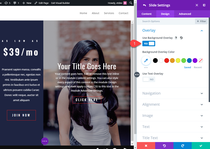 Seitenlayouts im Vollbildmodus