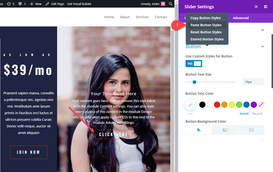 Seitenlayouts im Vollbildmodus