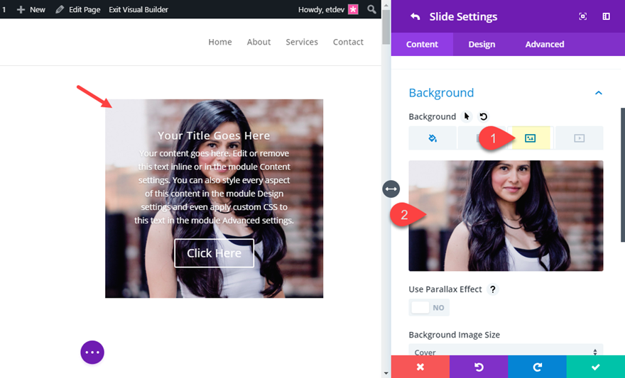 Seitenlayouts im Vollbildmodus