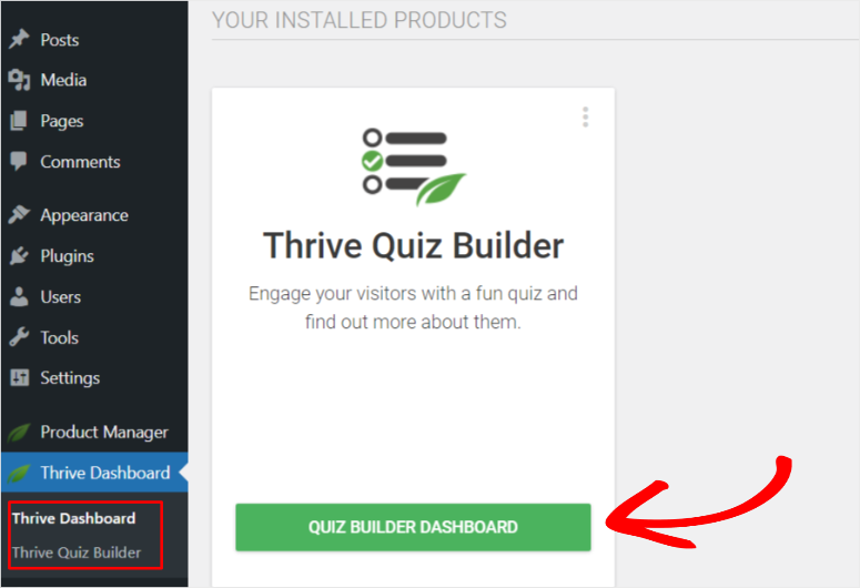 go-to-thrive-quiz-builder-dashboard - IsItWP - كاشف قوالب WordPress المجاني go to thrive quiz builder dashboard