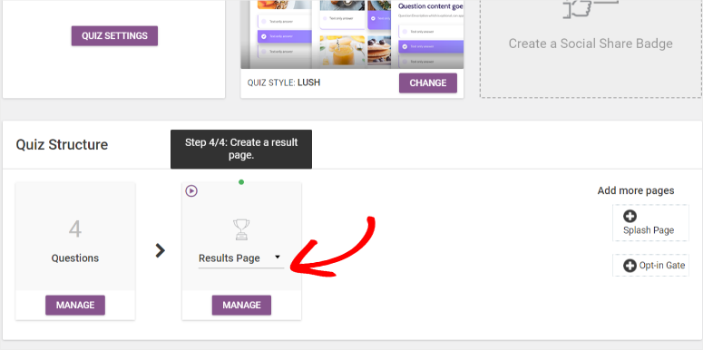 صفحة إدارة النتائج المزدهرة - IsItWP - كاشف موضوعات WordPress المجاني thrive quiz manage result page