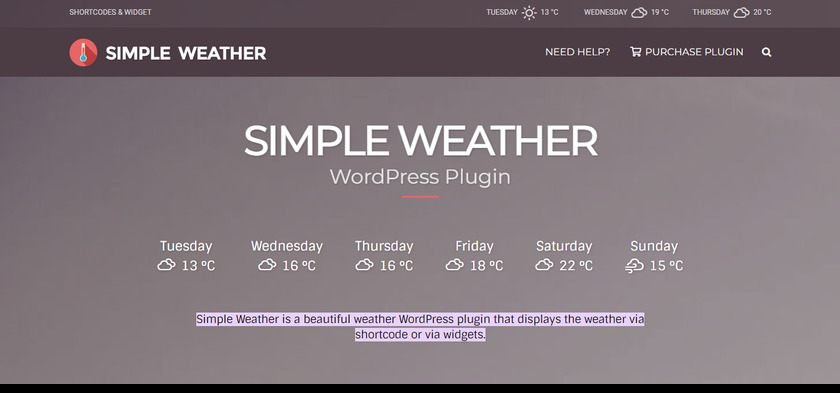 plugin meteo semplice-meteo-wordpress