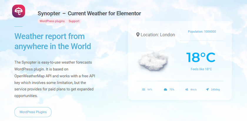 sinopter-elementor-weather-plugin