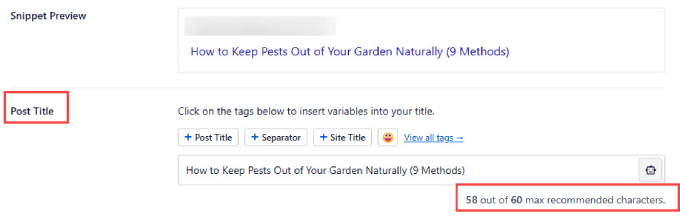 Postați titlul în All in One SEO Post title in All in One SEO