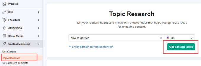 Cercetarea subiectului în SEMRush Topic research in SEMRush