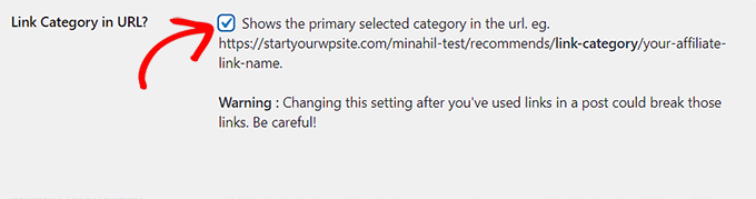 将链接类别添加到联属网络营销 URL Add link categories to the affiliate URL