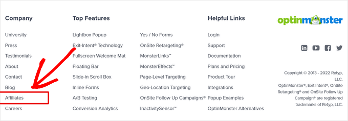 optinmonster 附属页面 Finding affiliate programs to join