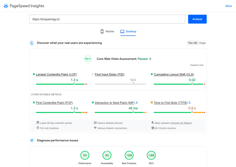 pagespeed insights strumento gratuito per testare la velocità del sito web