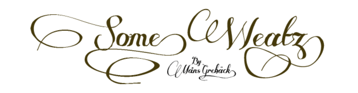 Un ejemplo de la fuente Some Weatz.