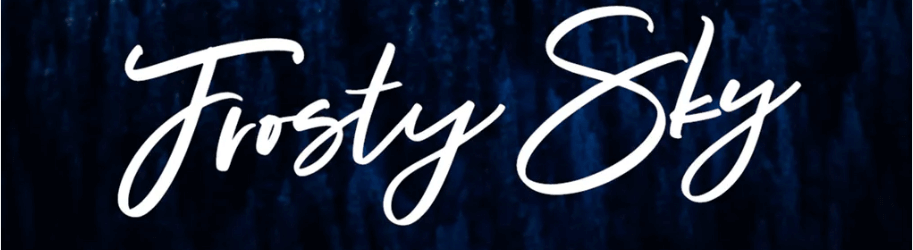 Un ejemplo de la fuente Frosty Sky.