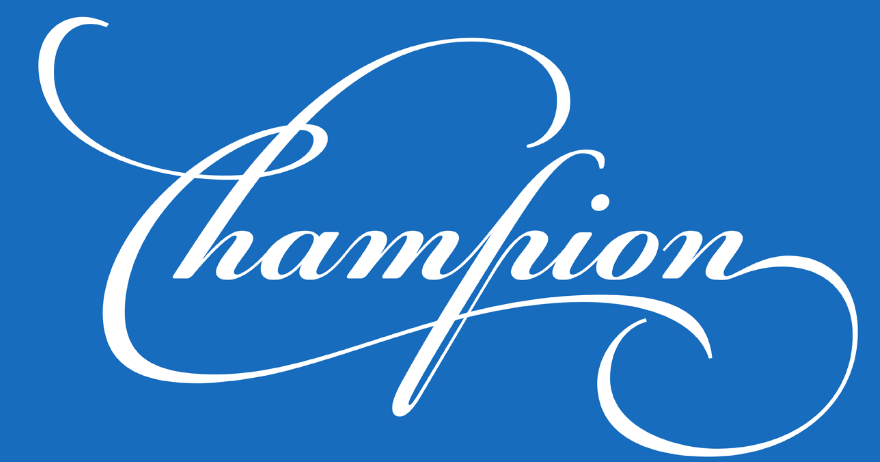Un ejemplo de la fuente PF Champion Script Pro.