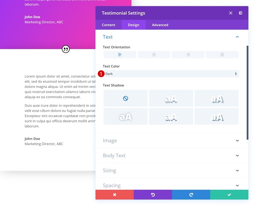 módulo testimonial divi