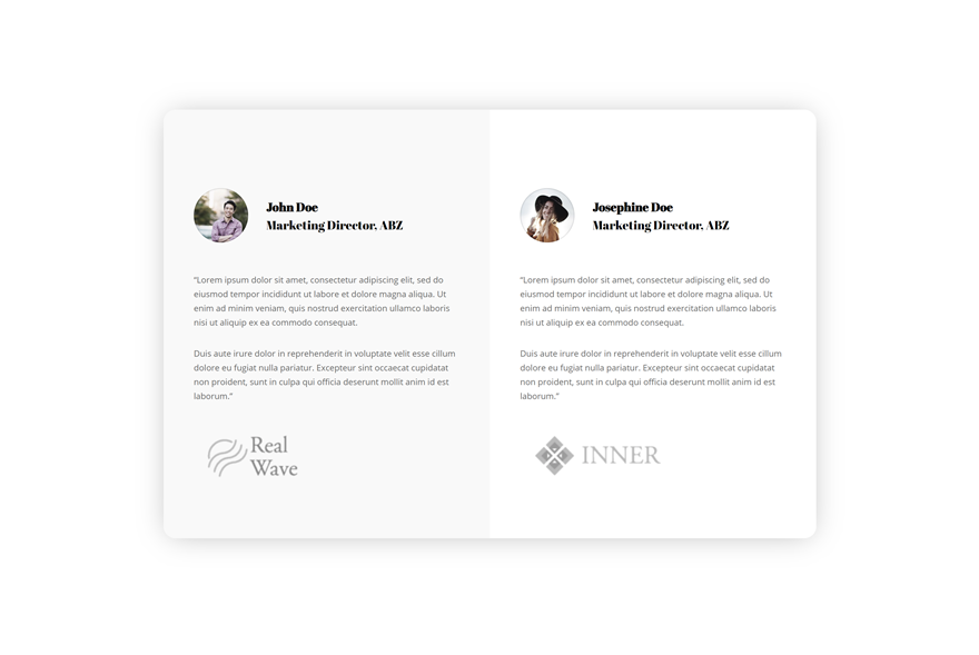 módulo testimonial divi