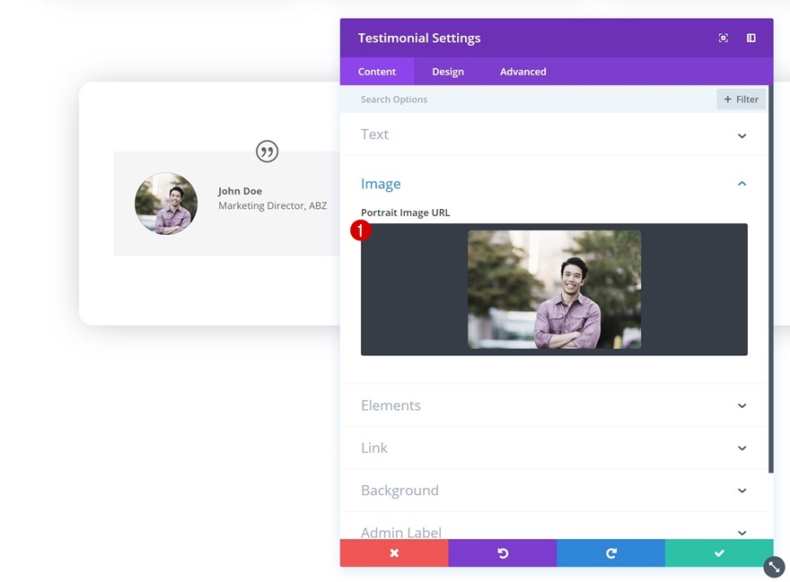 módulo testimonial divi