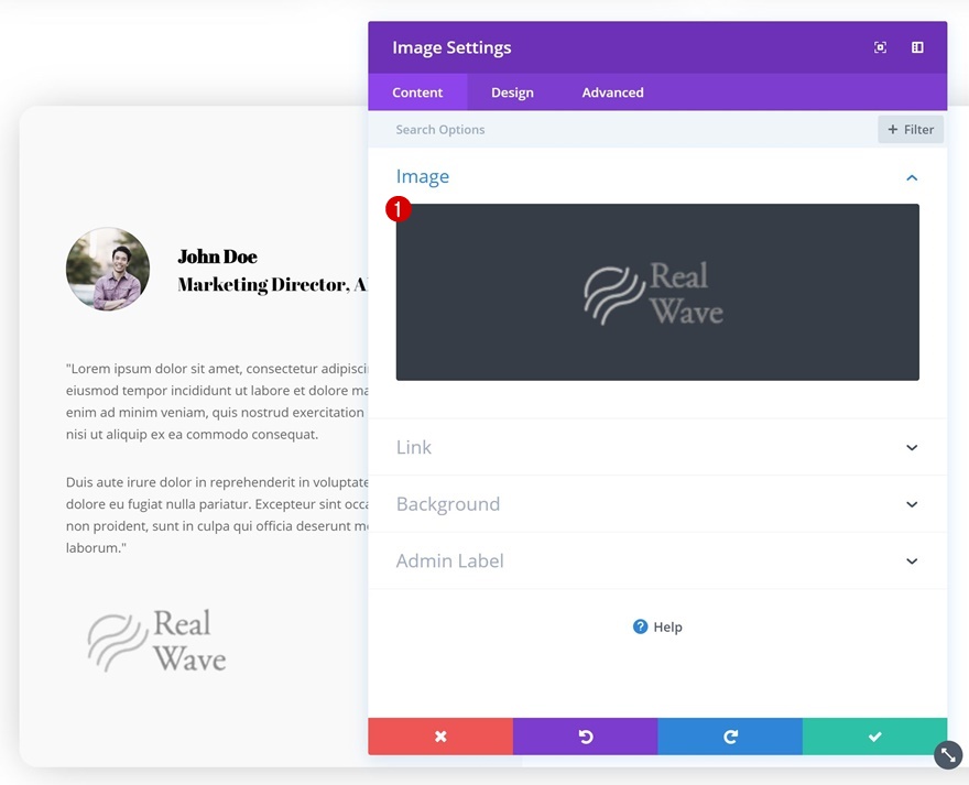 módulo testimonial divi