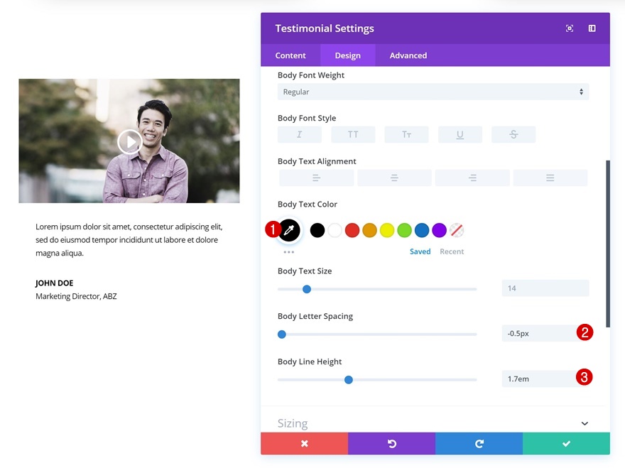 módulo testimonial divi