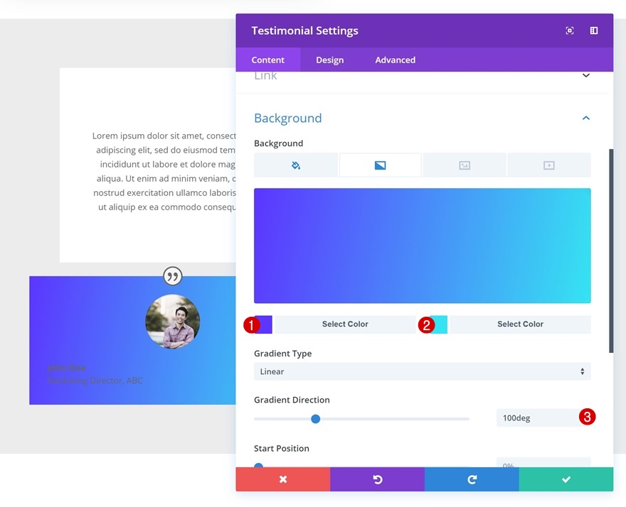 módulo testimonial divi