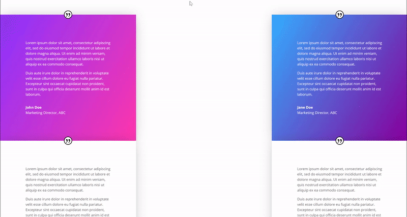 módulo testimonial divi