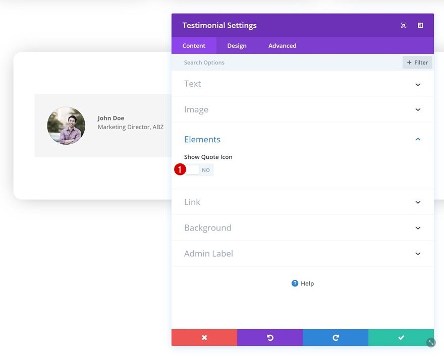 módulo testimonial divi