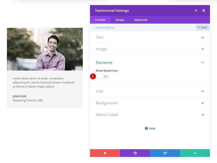 módulo testimonial divi