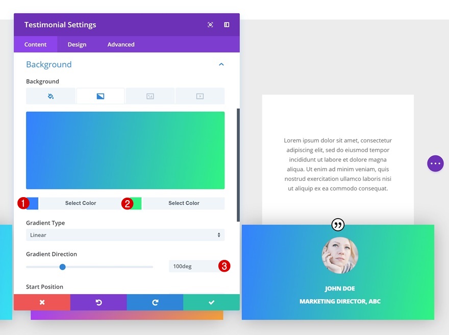 módulo testimonial divi