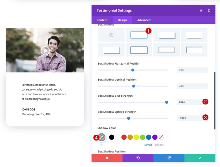 módulo testimonial divi