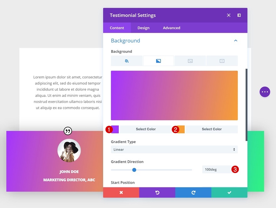 módulo testimonial divi