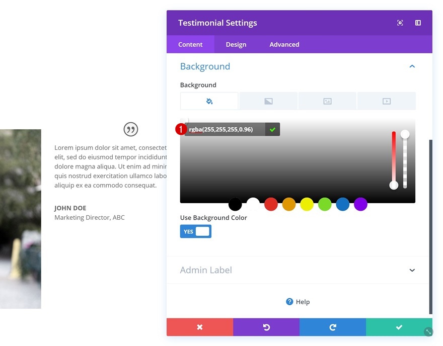 módulo testimonial divi