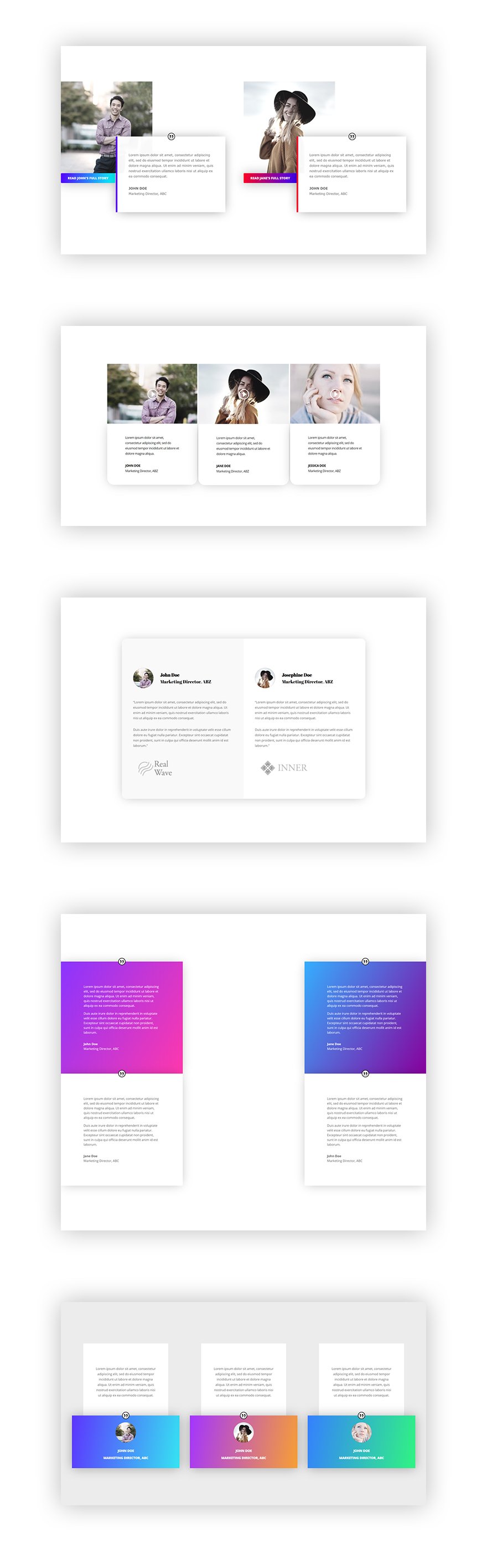 módulo testimonial divi