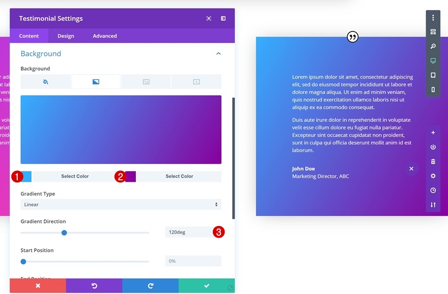 módulo testimonial divi