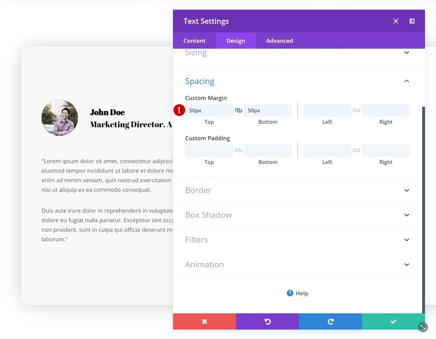 módulo testimonial divi
