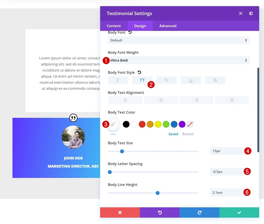 módulo testimonial divi