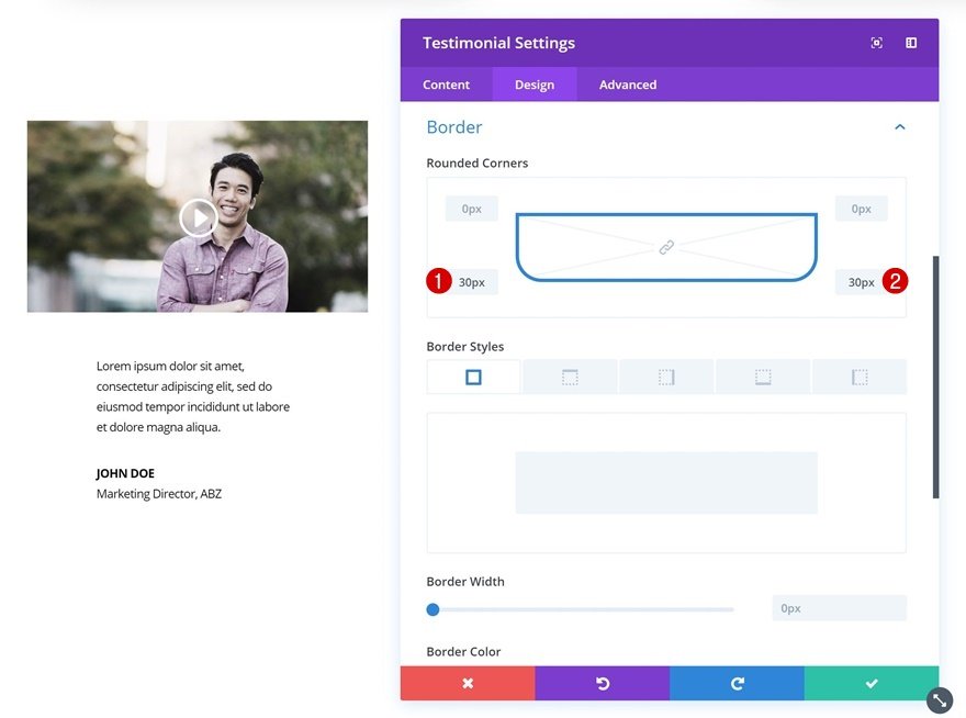 módulo testimonial divi