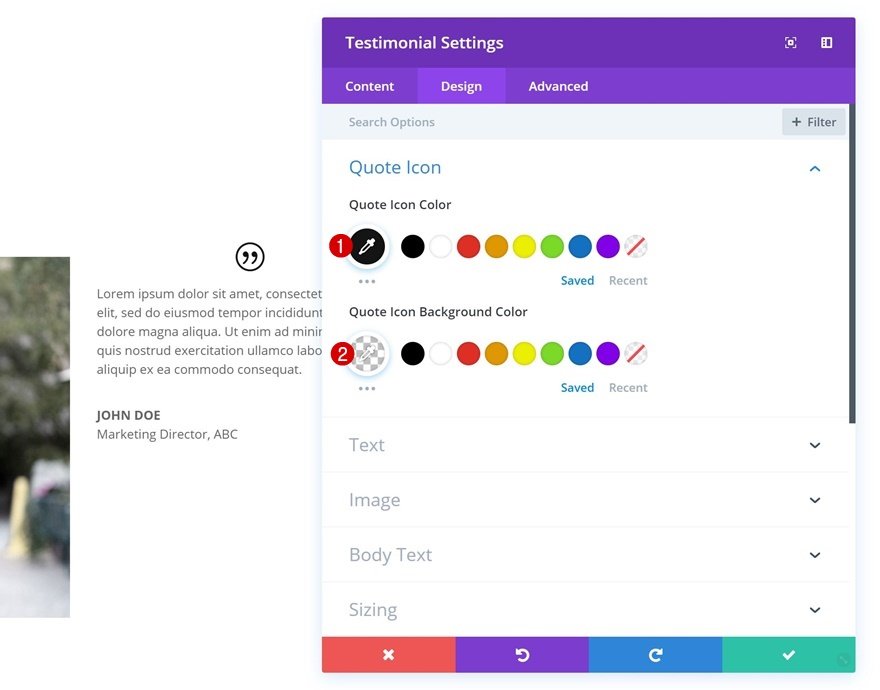 módulo testimonial divi