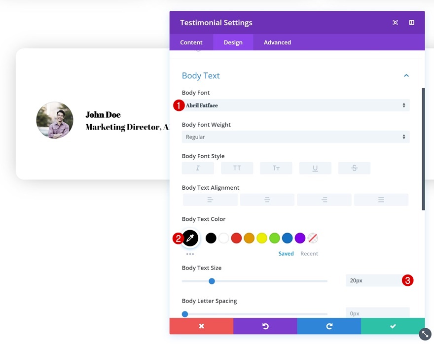 módulo testimonial divi