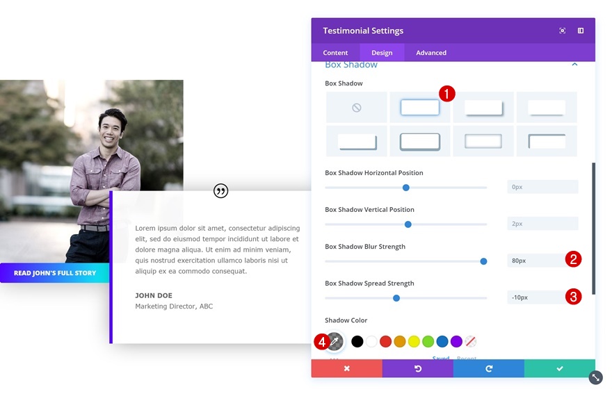 módulo testimonial divi
