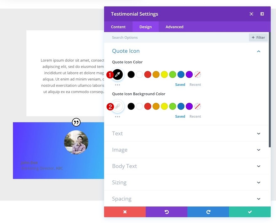 módulo testimonial divi