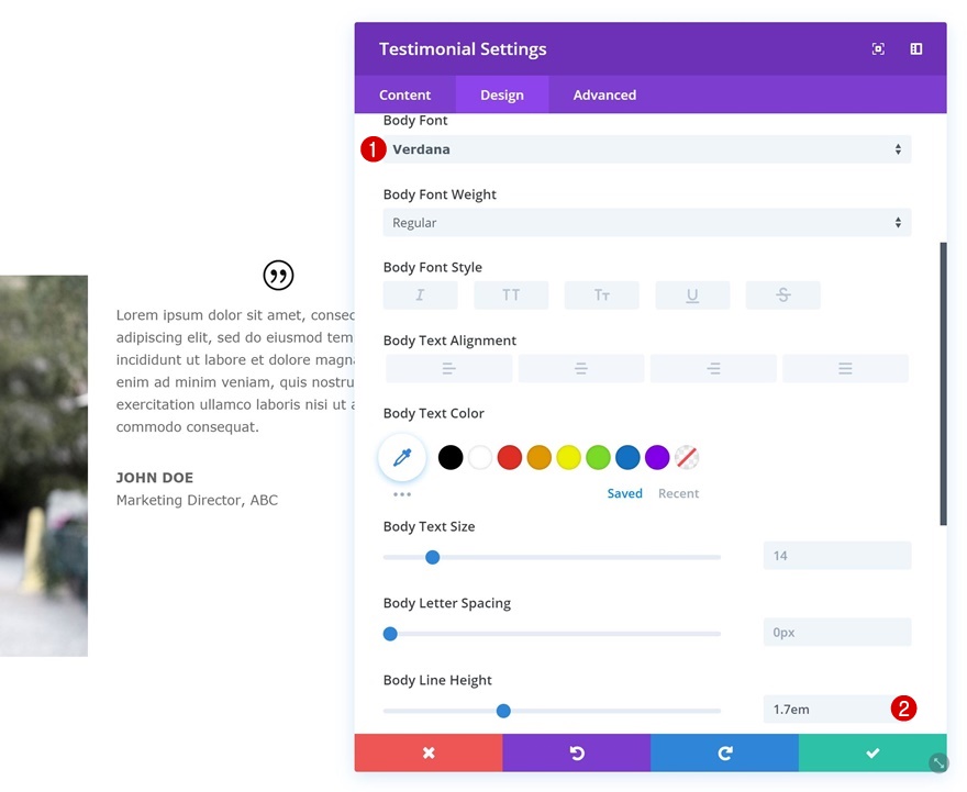 módulo testimonial divi