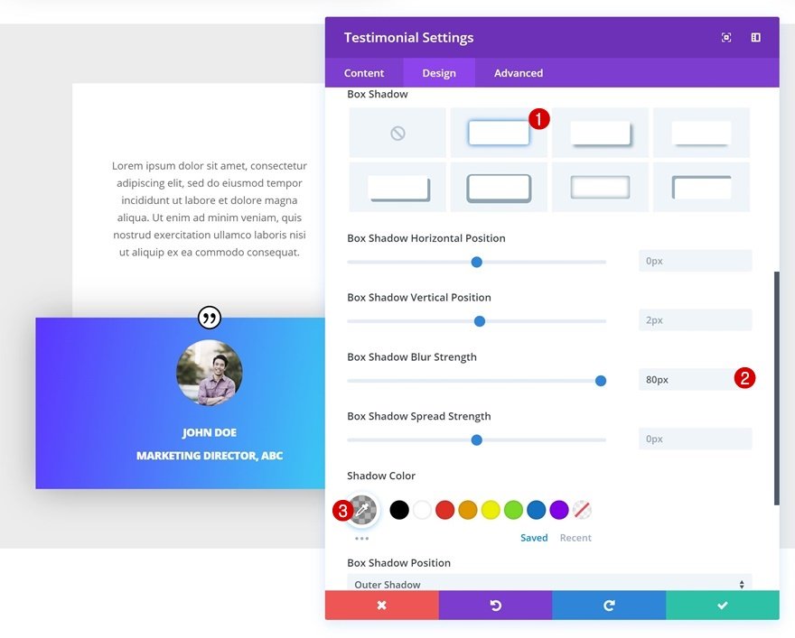 módulo testimonial divi