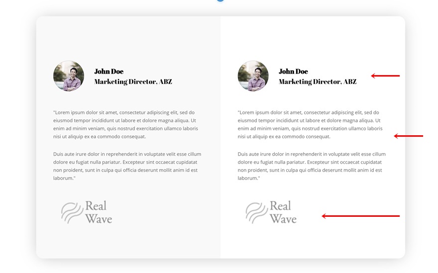 módulo testimonial divi