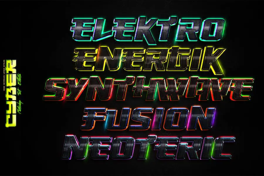เอฟเฟกต์ข้อความ Cyber 4K Photoshop -