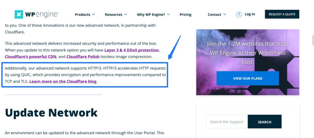 wp 엔진 WordPress 호스팅 제공업체의 http3 가용성