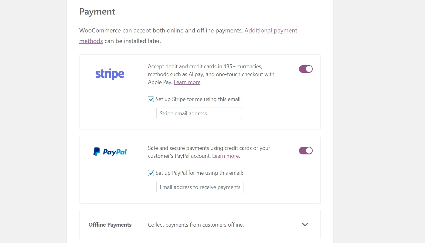 Un alt pas important în tutorialul WooCommerce este configurarea plăților pentru magazinul dvs. WooCommerce.