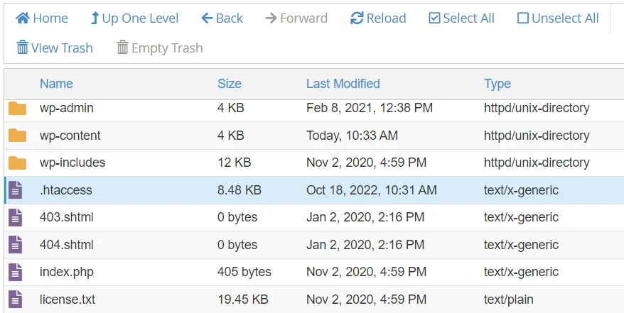 File .htaccess.