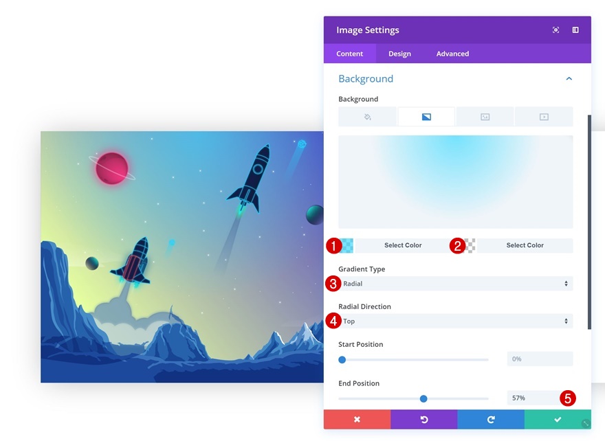 fundo gradiente ao pairar